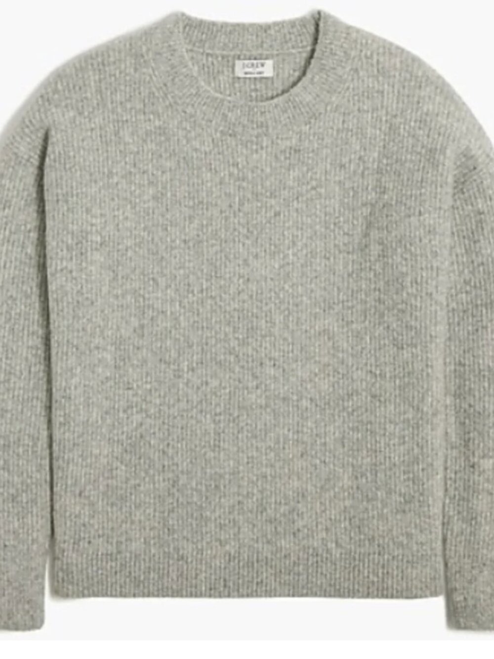 J.Crew Factory Ribbed Boyfriend Crewneck Sweater Gray XL Wool Blend